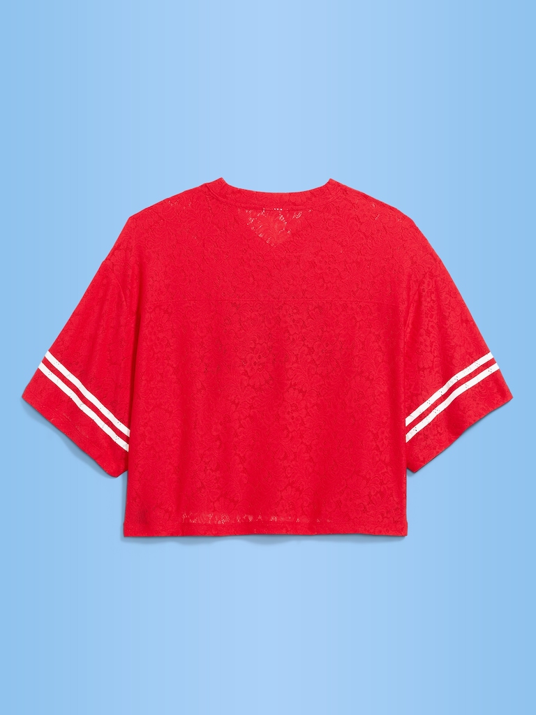 FIFA World Cup 26™ Korea Republic Boxy Lace V-Neck T-Shirt for Women