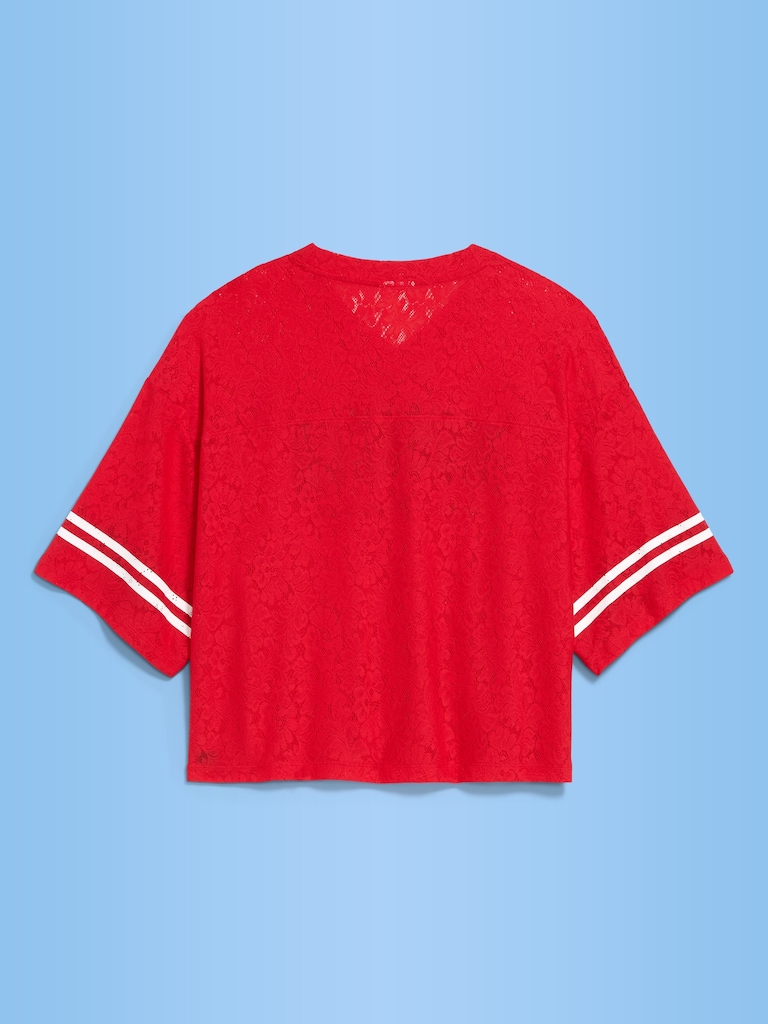 FIFA World Cup 26™ Morocco Boxy Lace V-Neck T-Shirt for Women