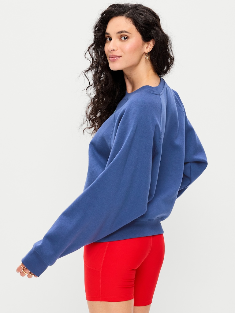 Chandail à manches raglan en coton ouaté surdimensionné à imprimé