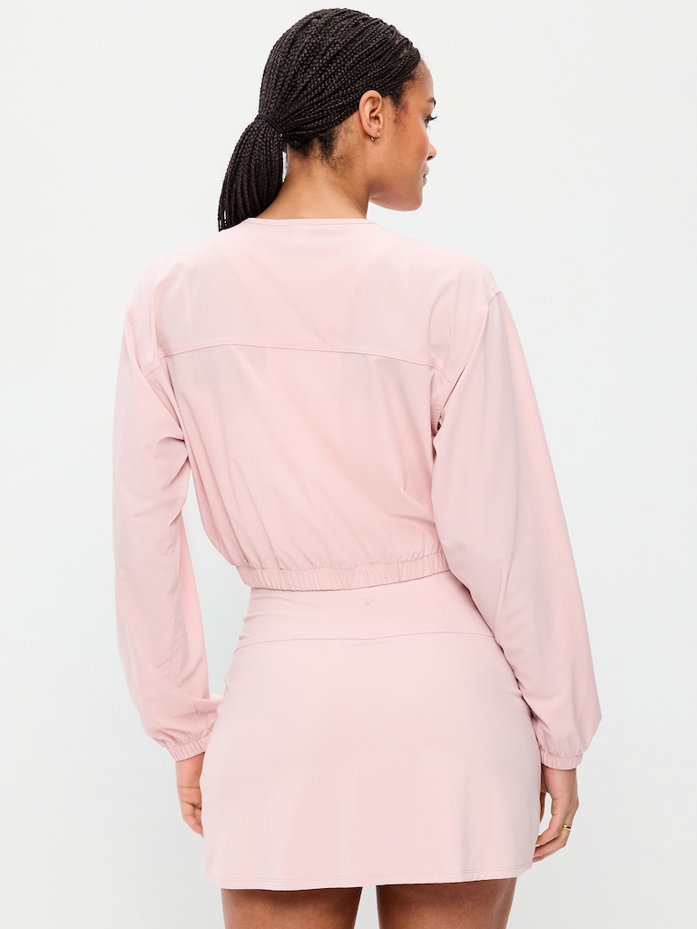 Zip-Front Cropped Tennis Jacket