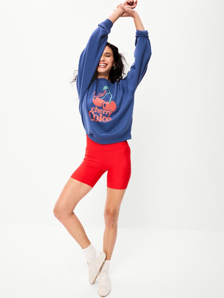 Chandail à manches raglan en coton ouaté surdimensionné à imprimé