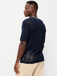 Relaxed Mesh-Knit T-Shirt