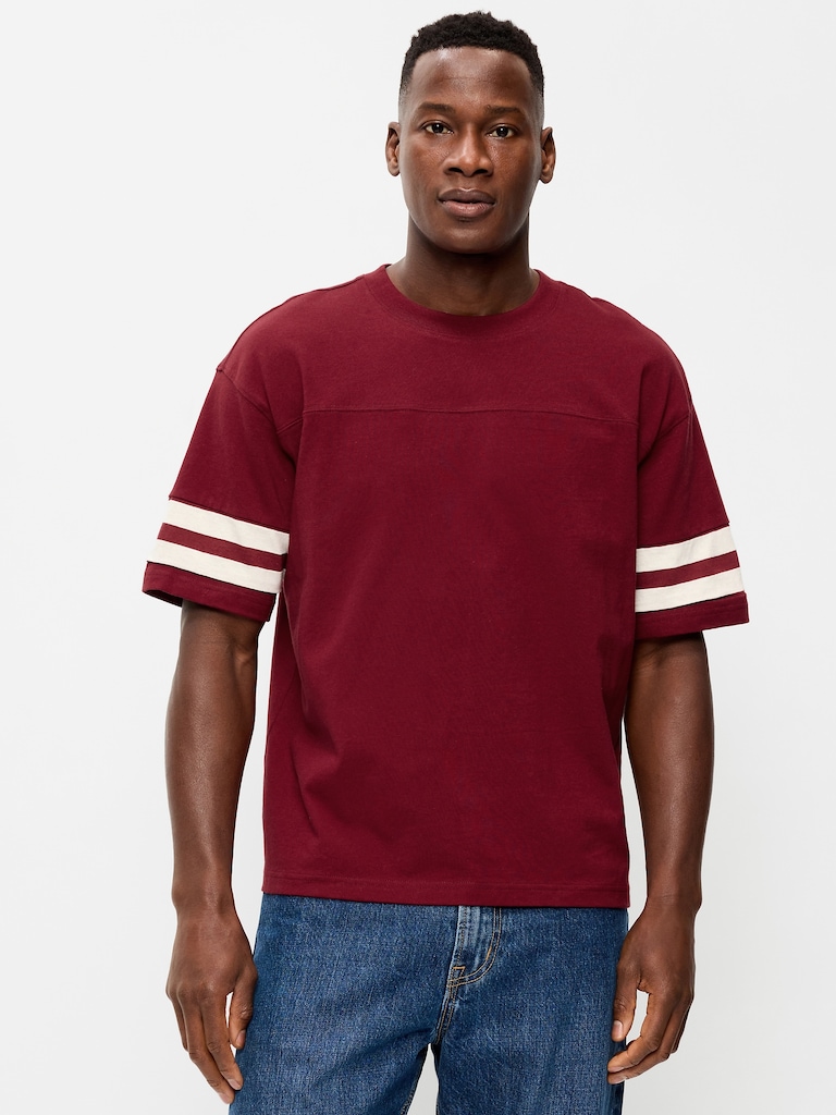 Heavyweight Short-Sleeve Football-Style T-Shirt