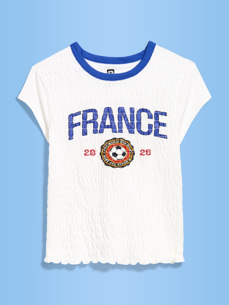 FIFA World Cup 26™ France Smocked Graphic T-Shirt for Women