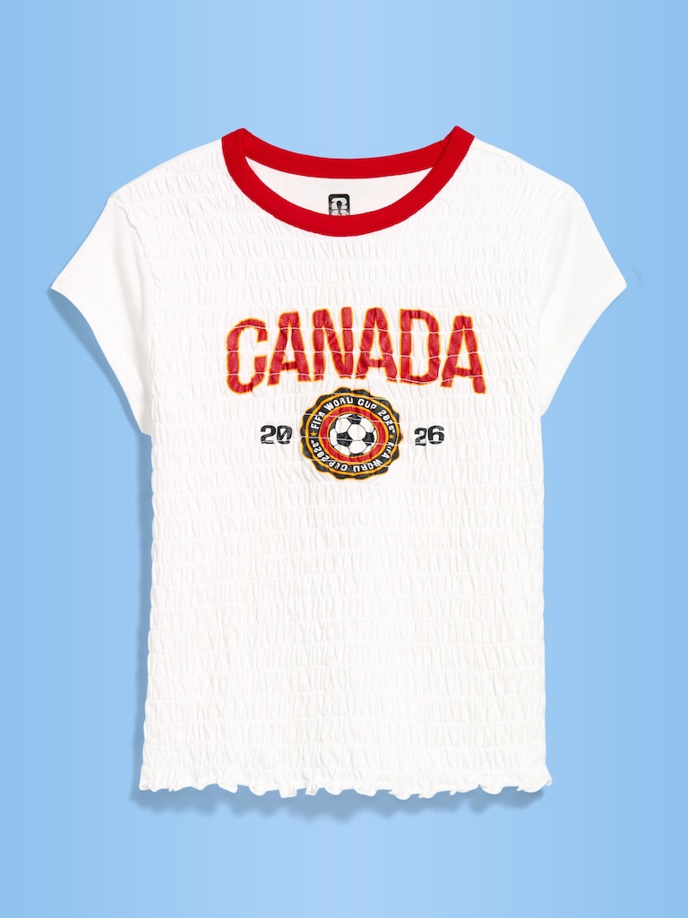FIFA World Cup 26™ Canada Smocked Graphic T-Shirt for Women
