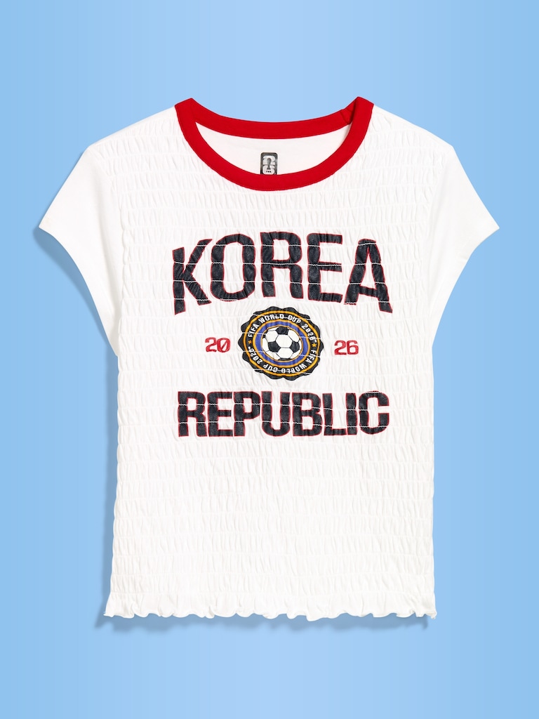 FIFA World Cup 26™ Korea Republic Smocked Graphic T-Shirt for Women