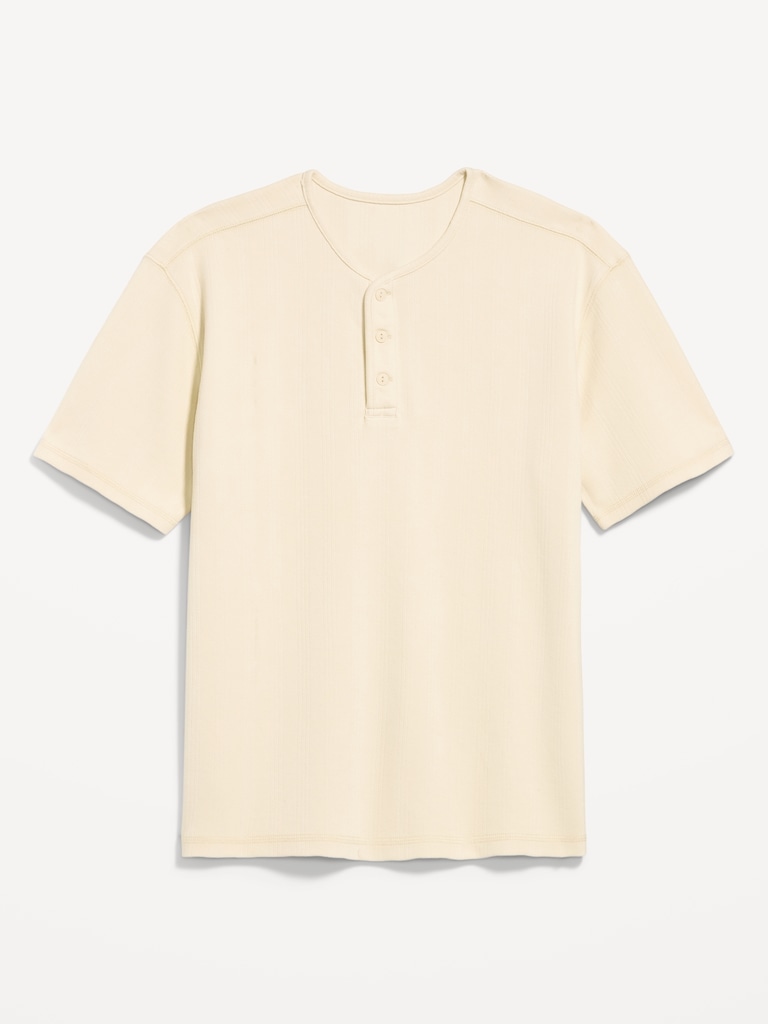 Garment-Dyed Henley Sweater T-Shirt