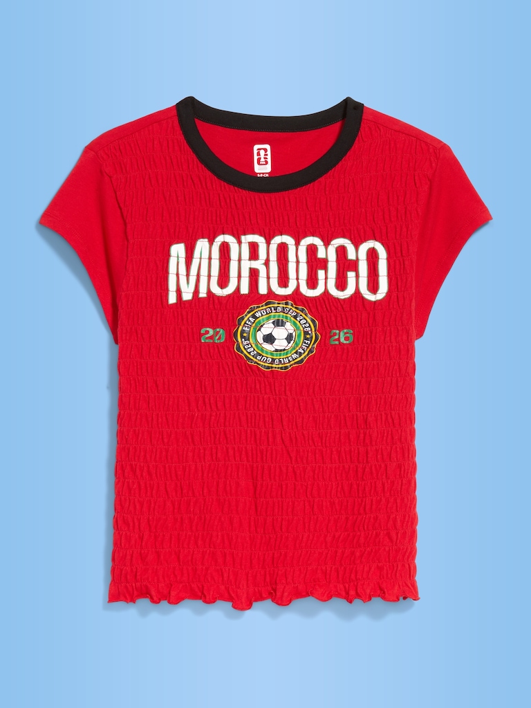 FIFA World Cup 26™ Morocco Smocked Graphic T-Shirt for Women