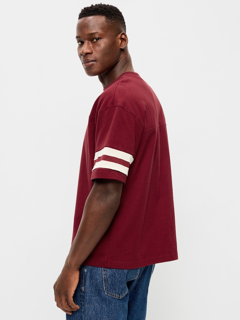 Heavyweight Short-Sleeve Football-Style T-Shirt