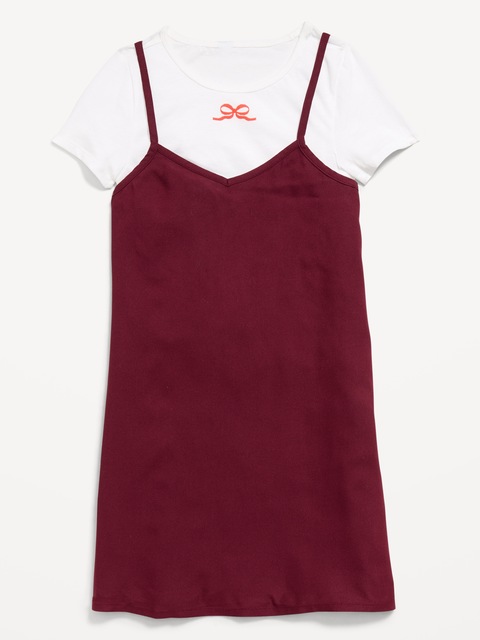 Short-Sleeve Graphic T-Shirt and Dress Set for Girls