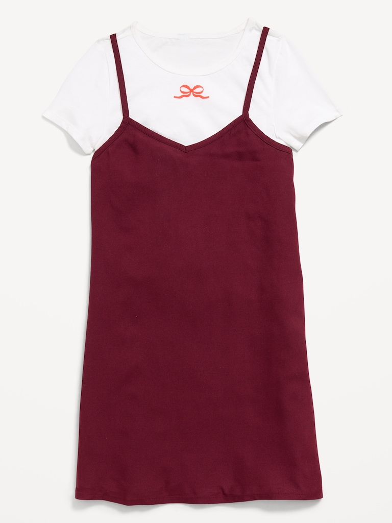 Short-Sleeve Graphic T-Shirt and Dress Set for Girls