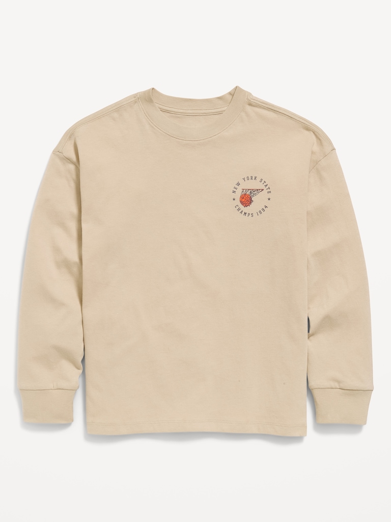 Oversized Long-Sleeve Graphic T-Shirt for Boys