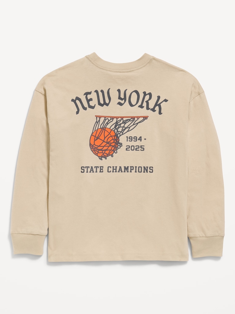 Oversized Long-Sleeve Graphic T-Shirt for Boys
