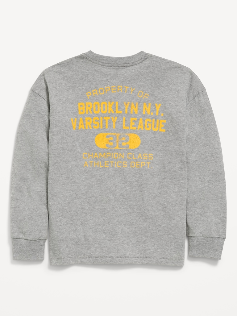 Oversized Long-Sleeve Graphic T-Shirt for Boys