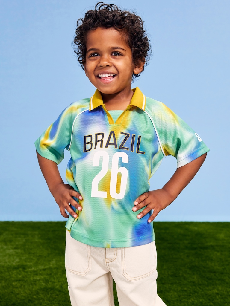 T-shirt à col en jersey Coupe du monde de la FIFA 26™, Brésil unisexe pour tout-petit