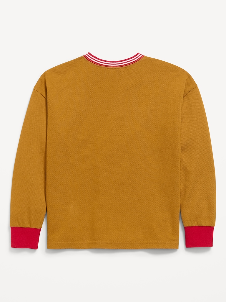 Oversized Long-Sleeve Graphic T-Shirt for Boys