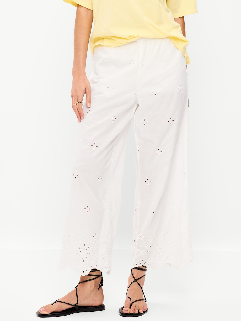 High-Waisted Cut Out Wide-Leg Pant