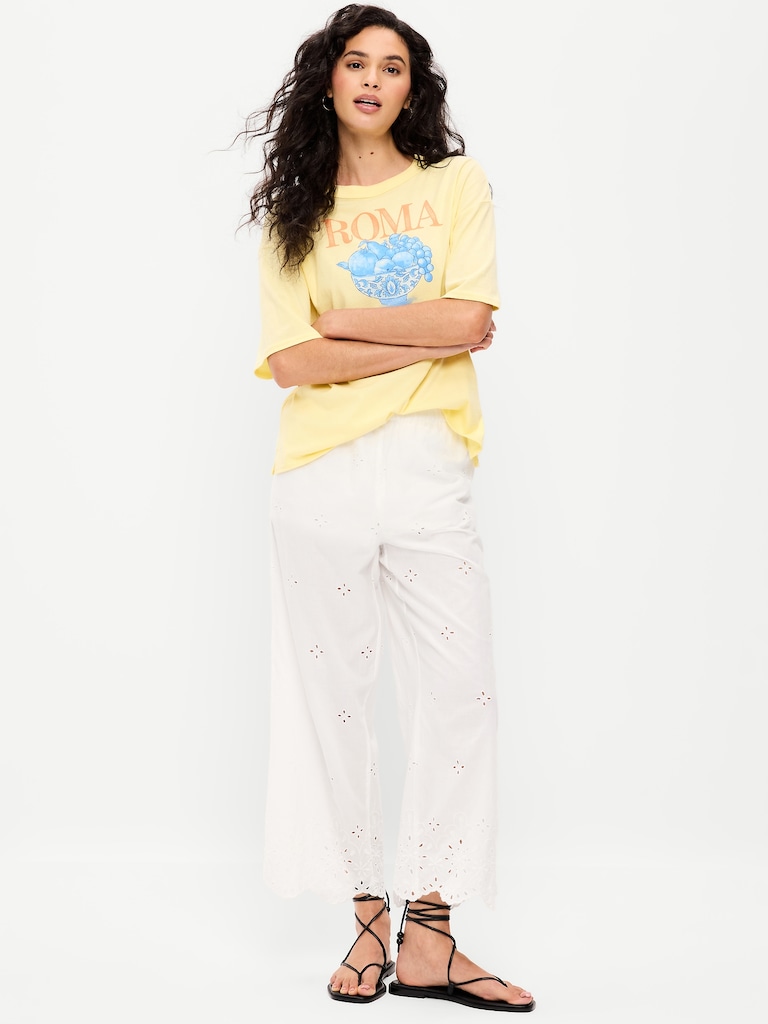 High-Waisted Cut Out Wide-Leg Pant