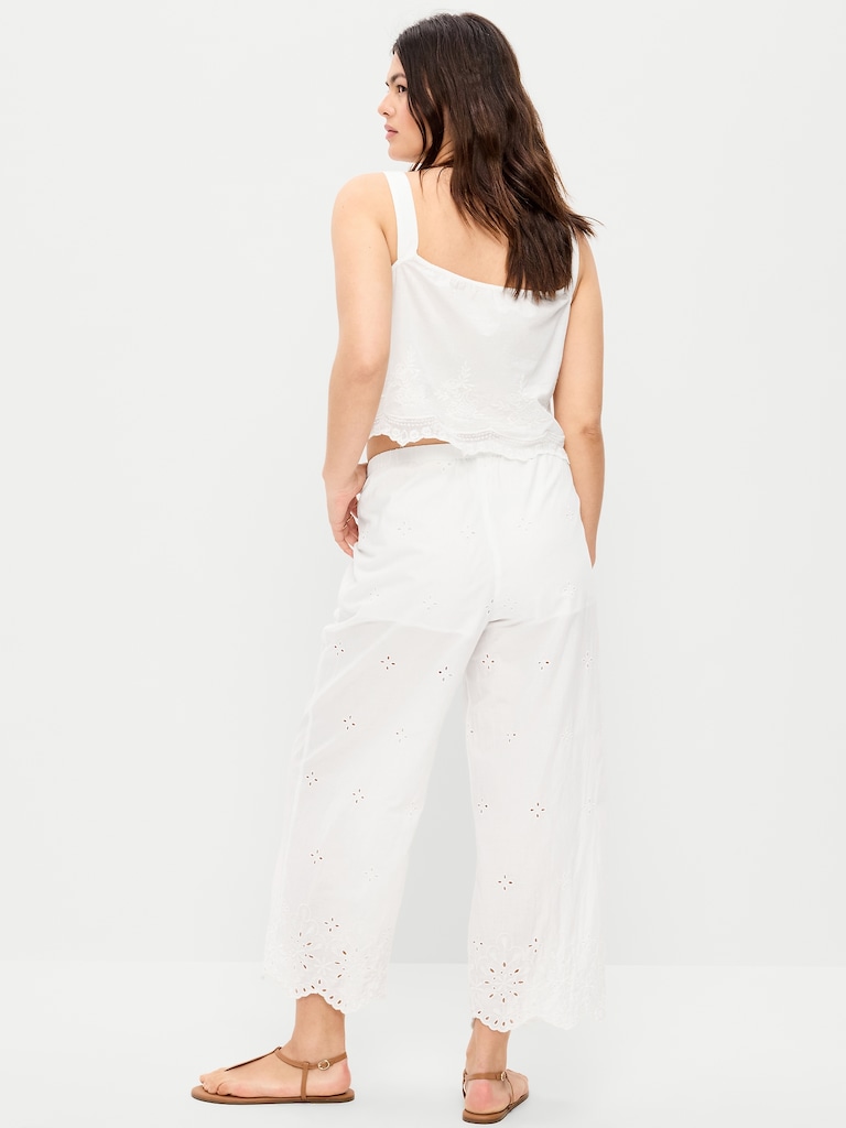 High-Waisted Cut Out Wide-Leg Pant