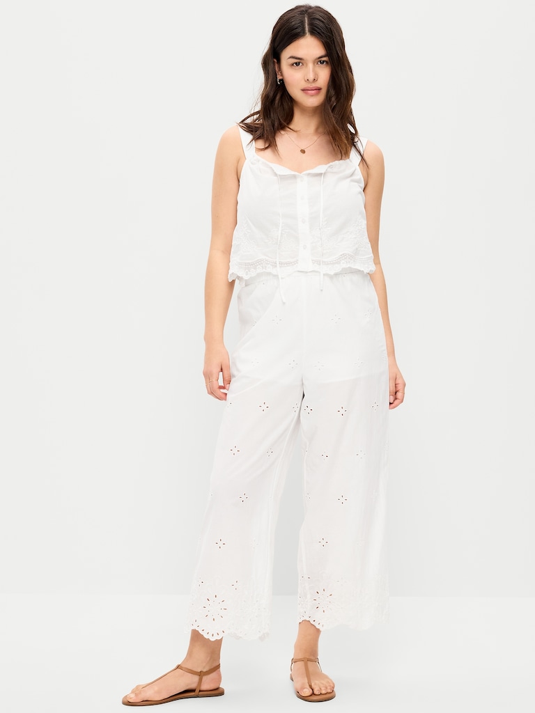 High-Waisted Cut Out Wide-Leg Pant