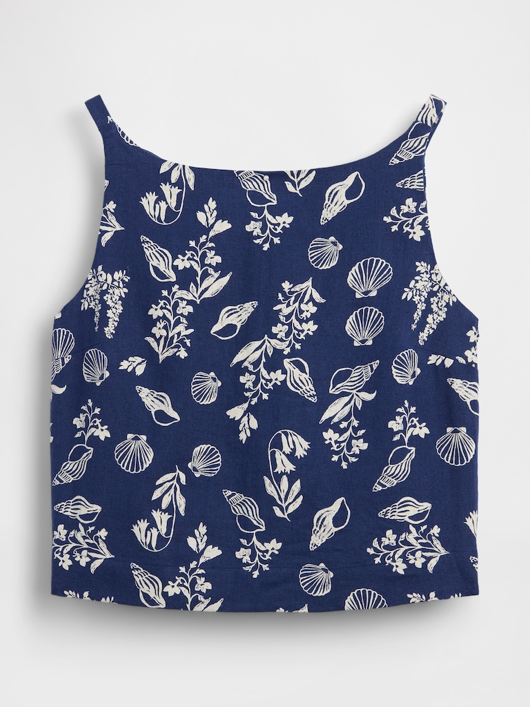 Linen-Blend Apron Top