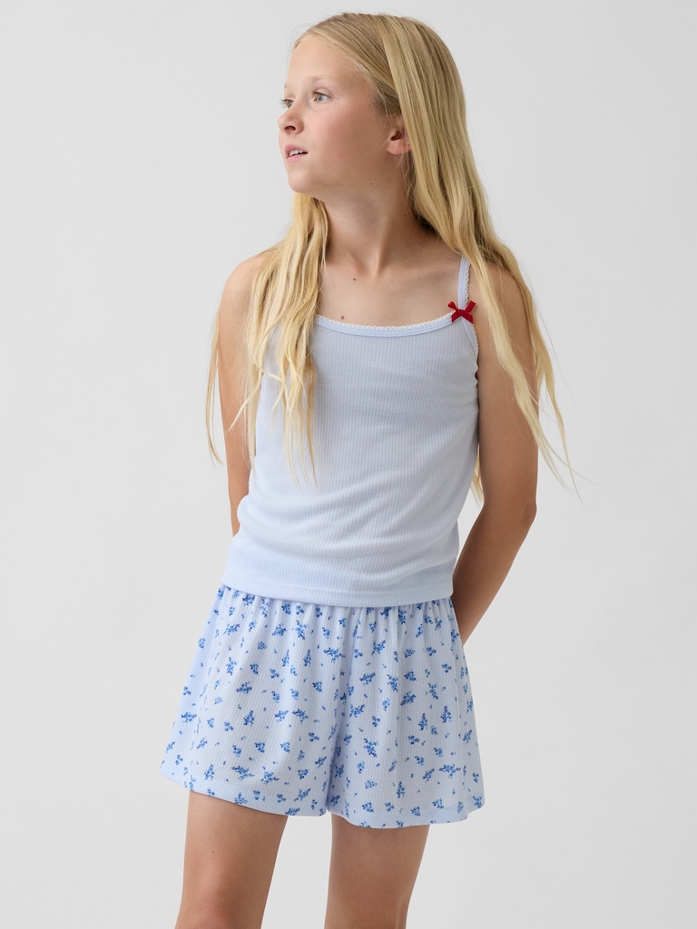 Kids Recycled Rib PJ Shorts