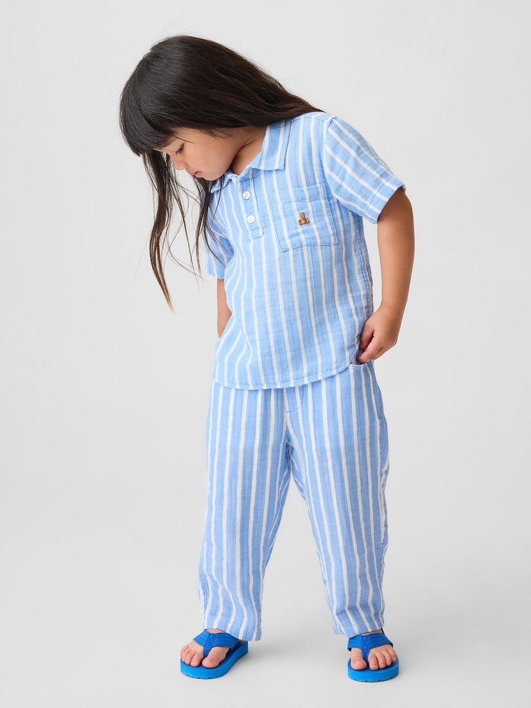 Baby & Toddler Cotton Gauze Pull-On Barrel Pants