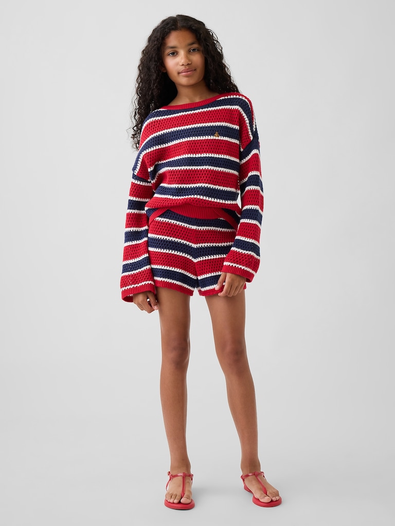 Kids Crochet Stripe Easy Shorts