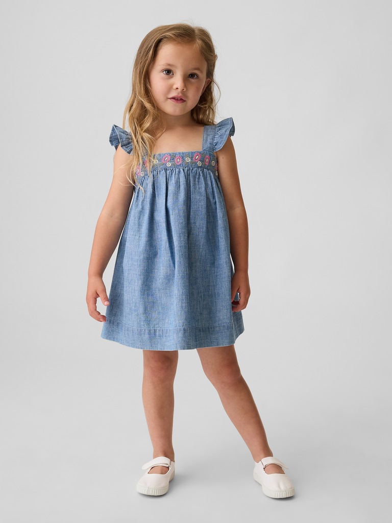 Baby & Toddler Embroidered Denim Dress