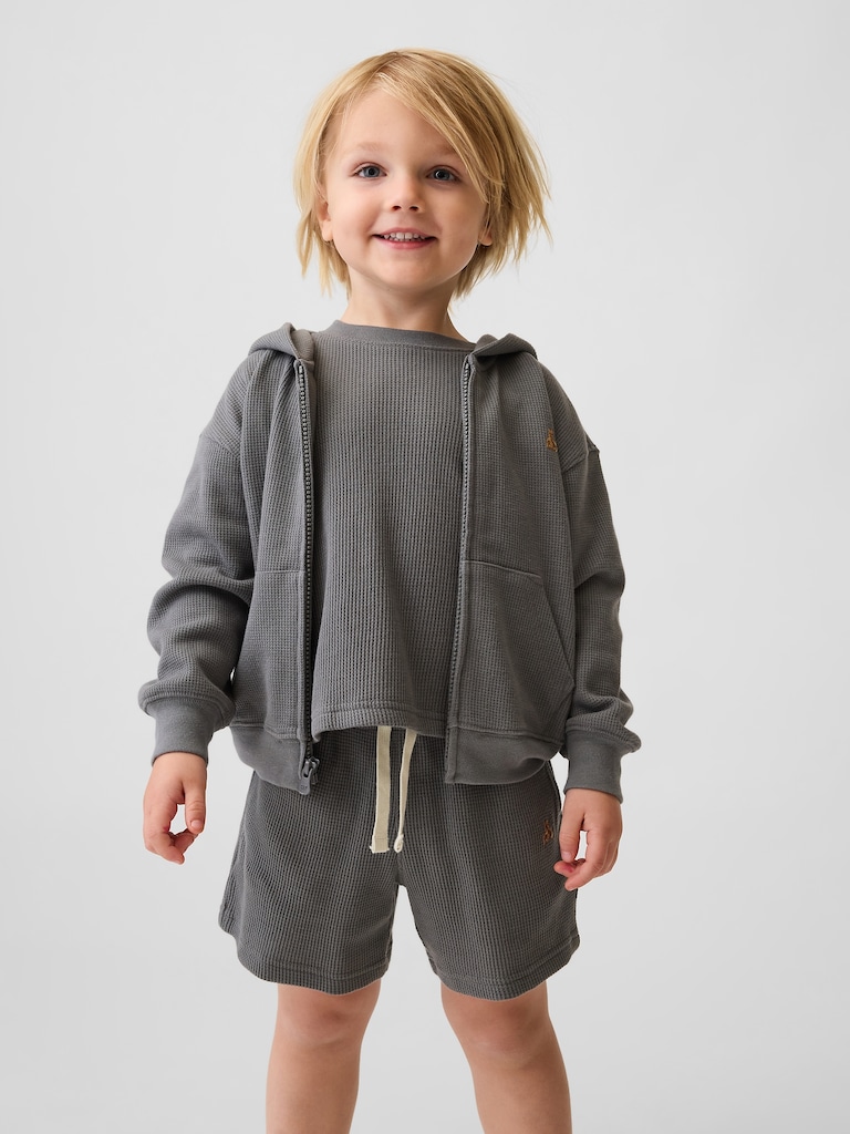 Baby & Toddler Waffle Zip Hoodie