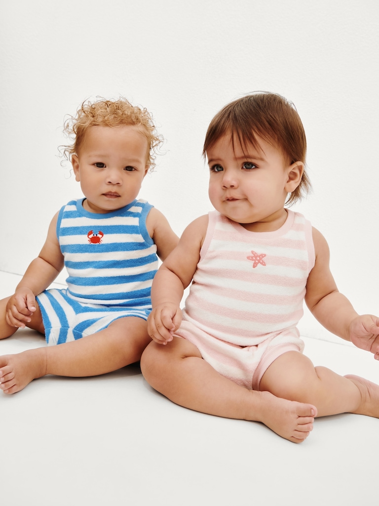 Baby Towel Terry Stripe Outfit Set