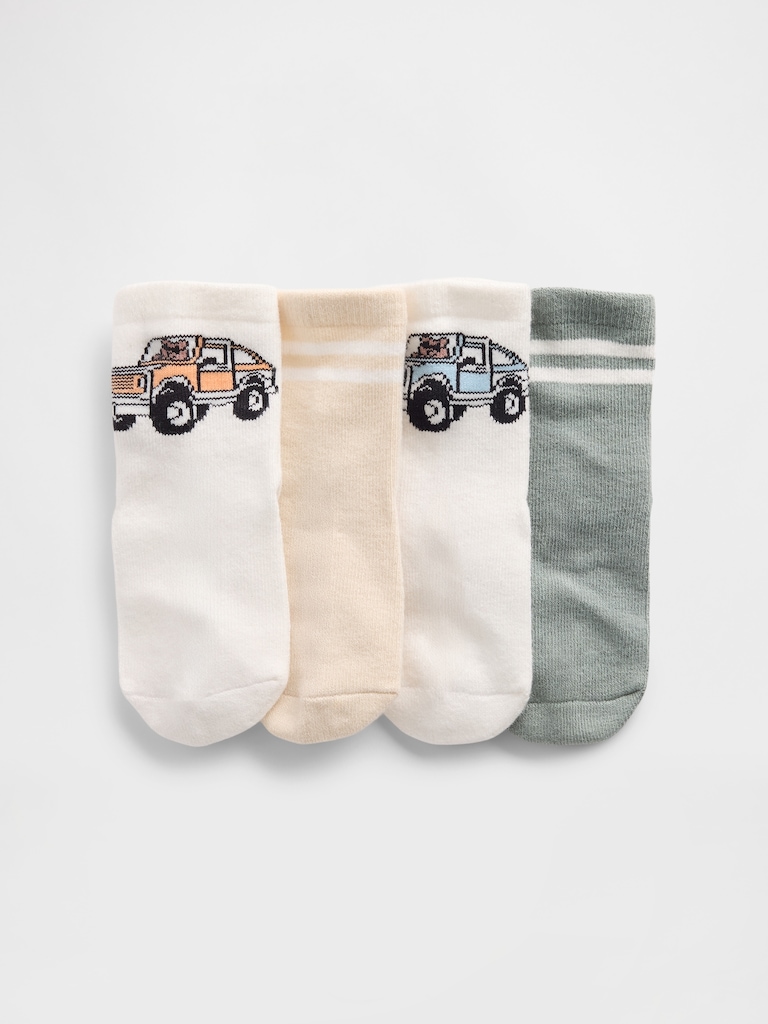 Baby & Toddler Brannan Bear & Stripe Socks (4-Pack)
