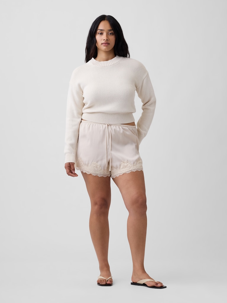 5" High Rise Pull-On Satin Shorts