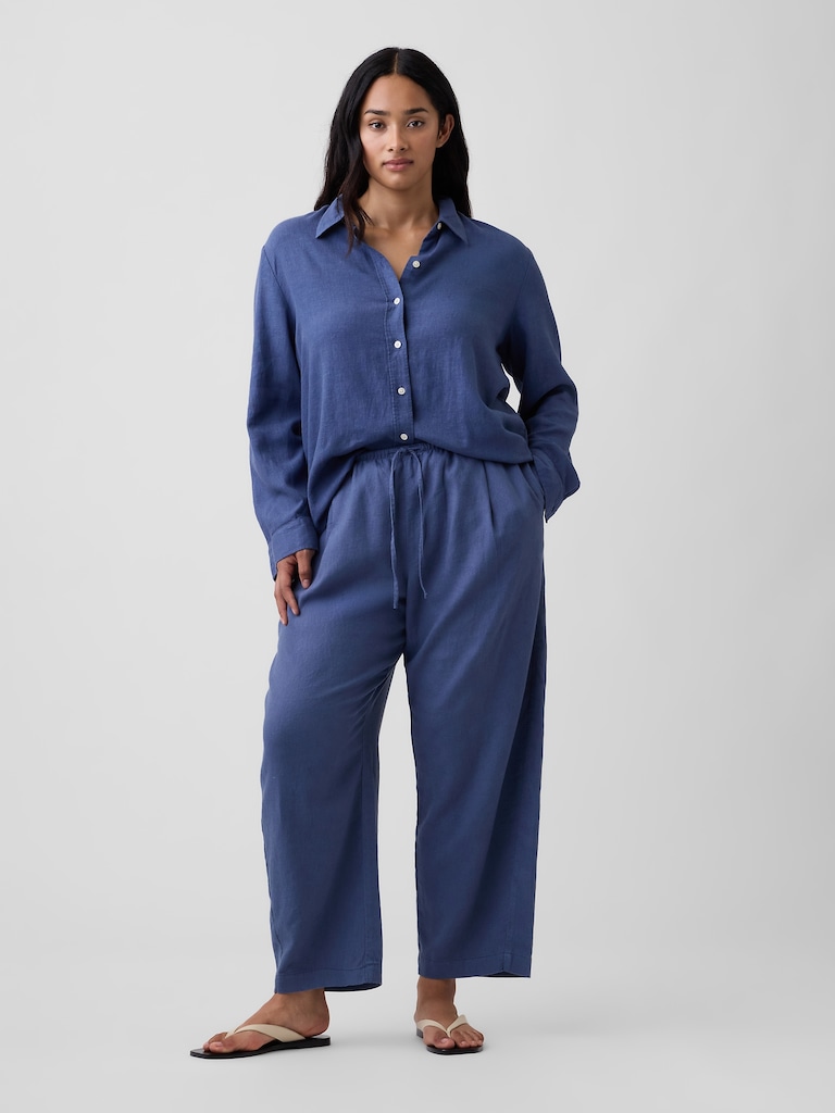 Mid Rise Pull-On Barrel Pants