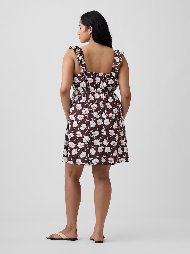 Ruffle V-Neck Mini Dress