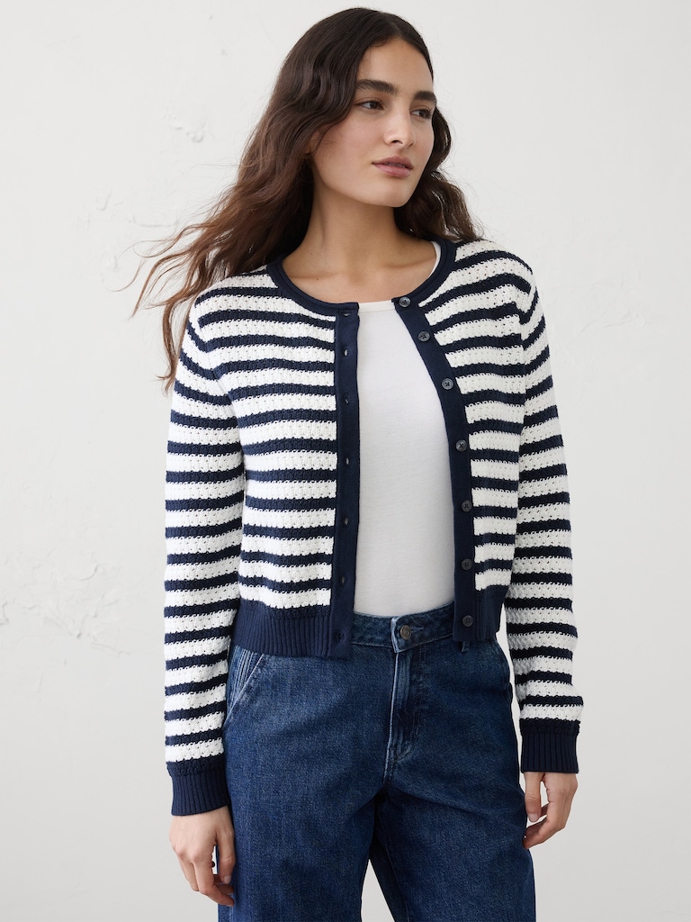 Textured Cardigan Sweater
