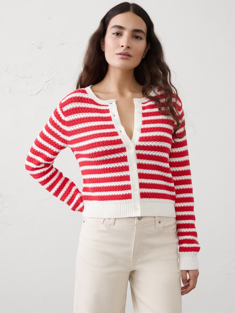 Textured Cardigan Sweater