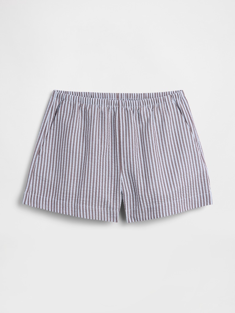 4" Relaxed Pull-On Seersucker Shorts
