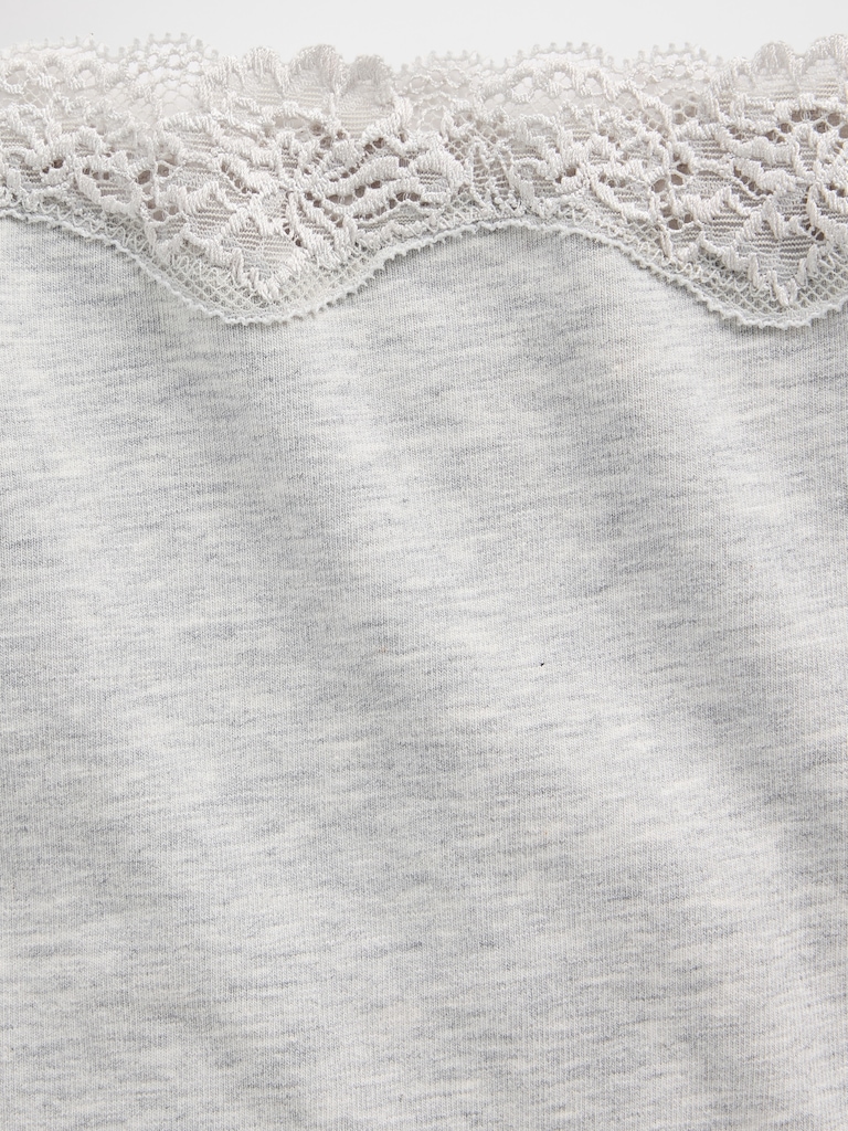 Organic Stretch Cotton Lace-Trim Hipster