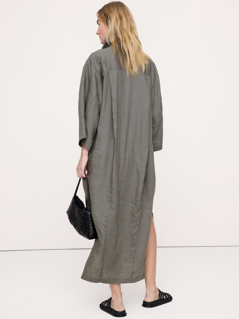 Linen Popover Shirt Dress