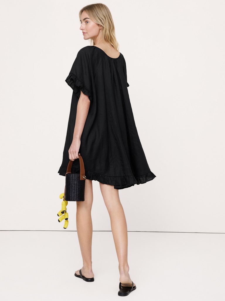 Ruffle Trim Mini Dress