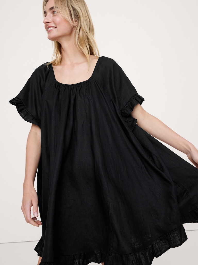 Ruffle Trim Mini Dress