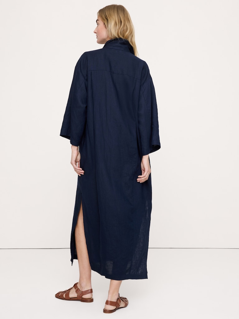 Linen Popover Shirt Dress