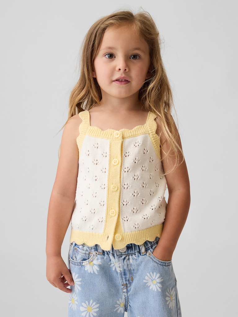 Baby & Toddler Pointelle Colorblock Sweater Tank