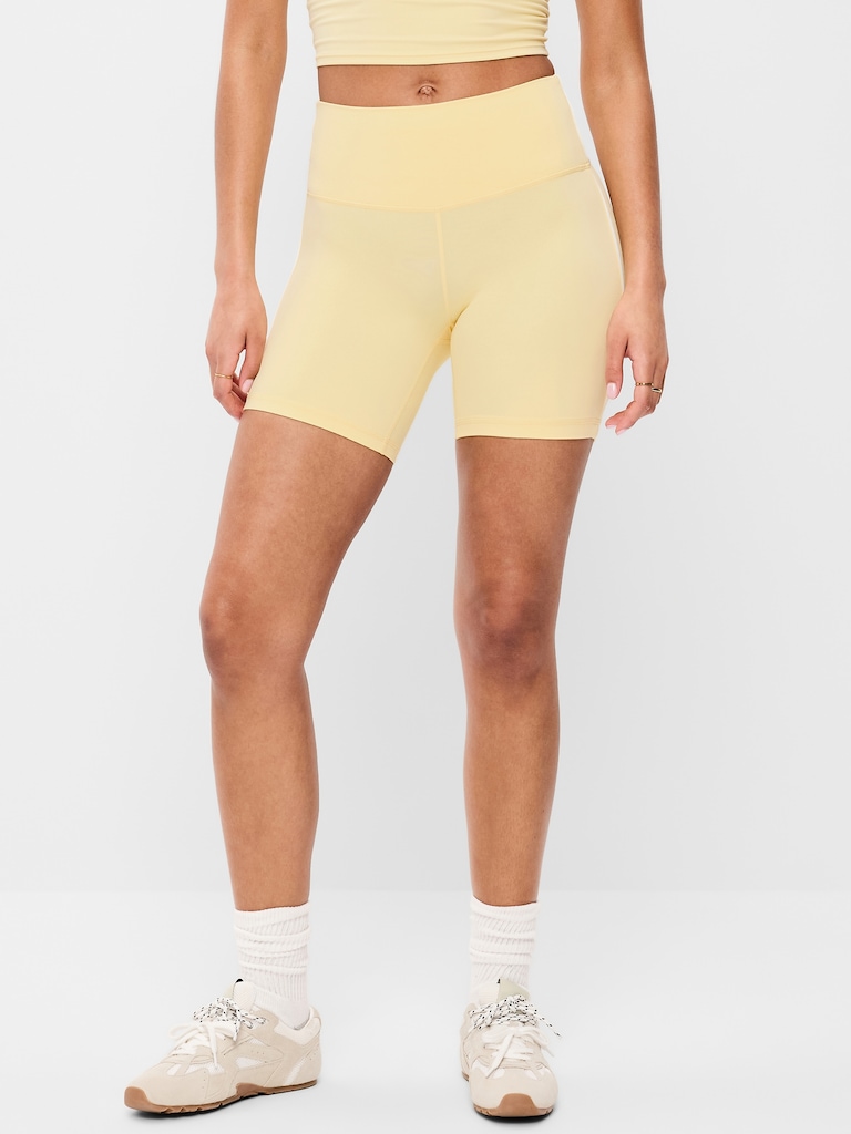 High-Waisted StudioSmooth Biker Shorts -- 6-inch inseam