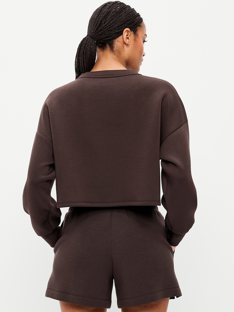 Bounce Fleece Crew-Neck Cropped Sweatshirt