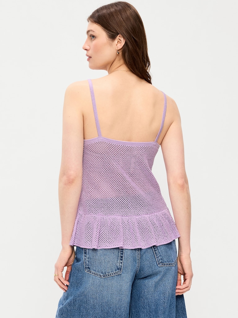 Metallic Peplum Tank Top