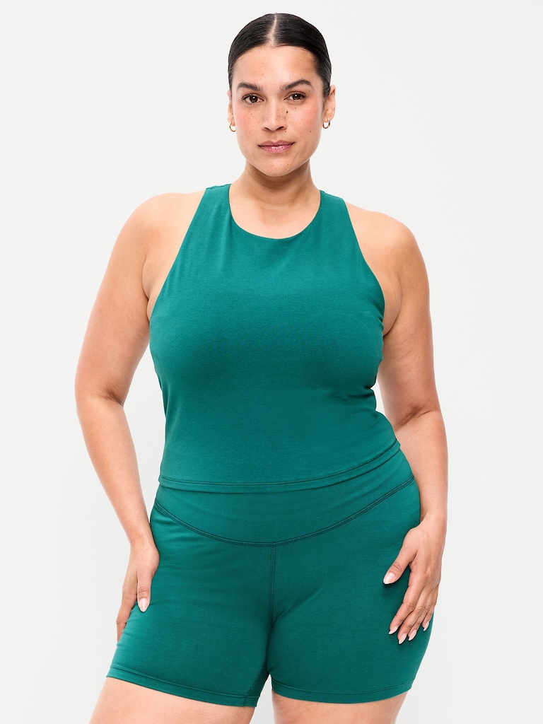 Medium Support PowerSoft High-Neck Racerback Sports Bra