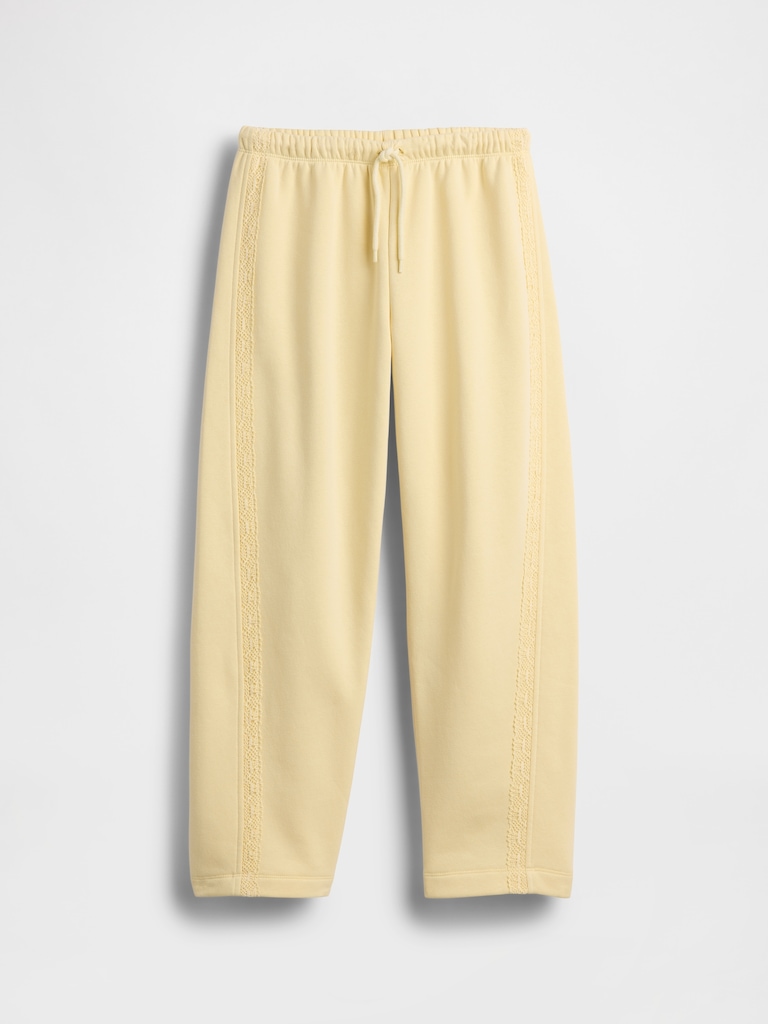 Kids VintageSoft Relaxed Lace-Trim Barrel Joggers
