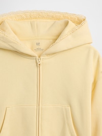 Kids VintageSoft Relaxed Lace-Trim Zip Hoodie